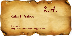 Kabai Ambos névjegykártya